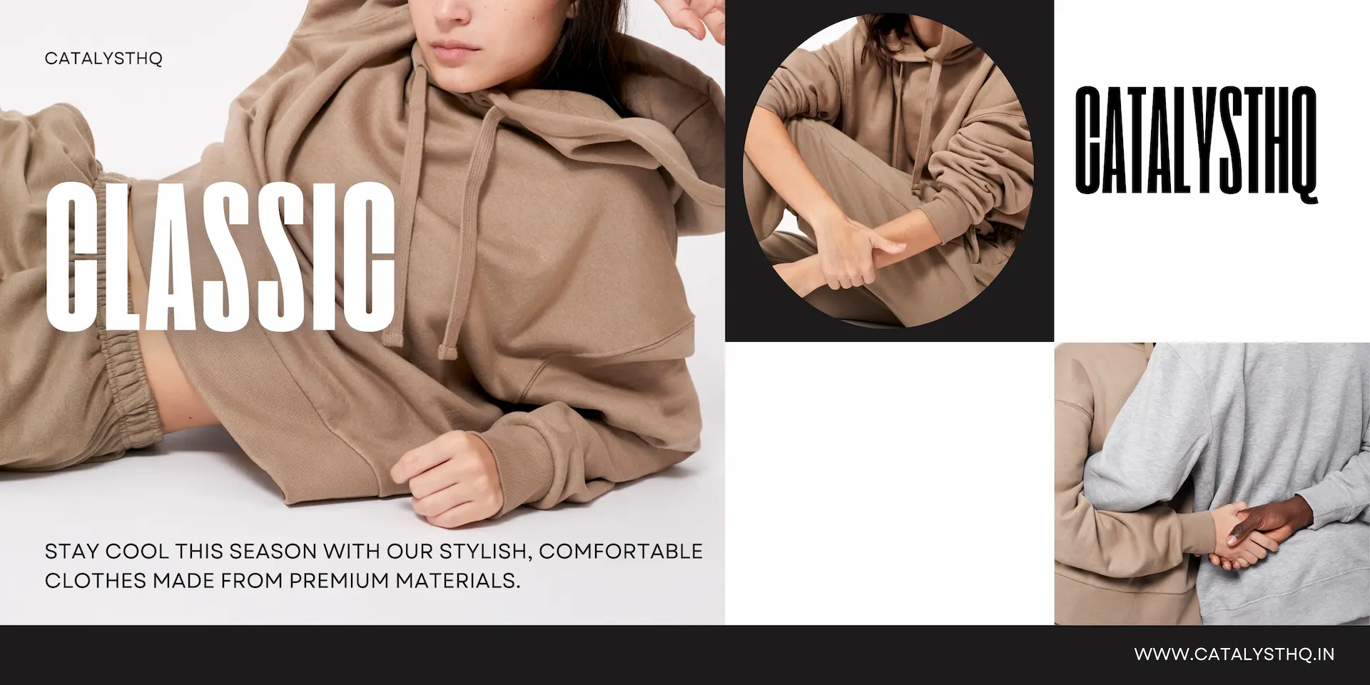 Black White Bold Minimalist Fashion Product Promotion Landscape Banner